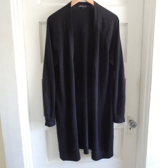 Pendleton Black Silk Cotton Cashmere Long Cardigan L - Picture 3 of 9